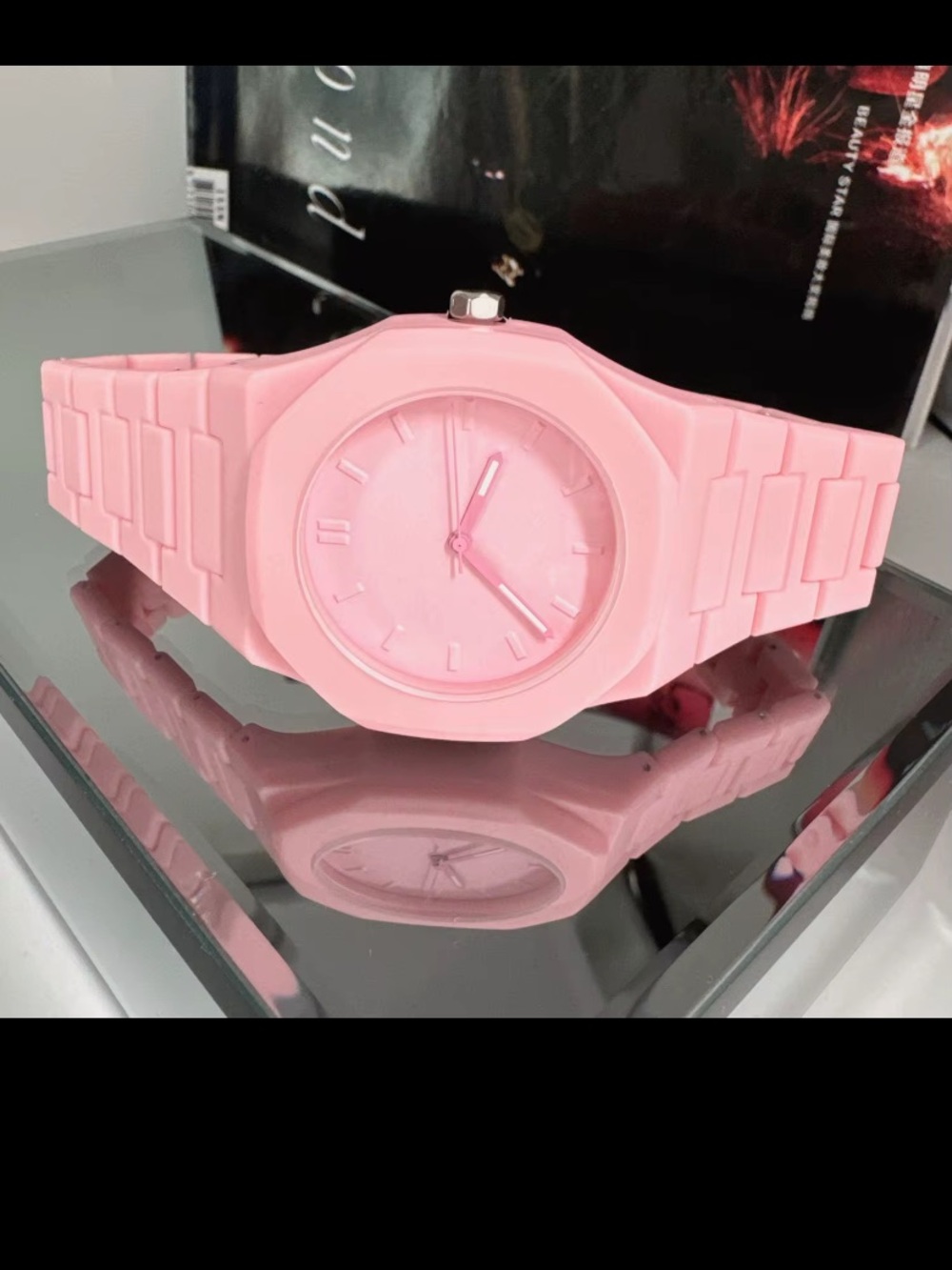 Pink Silicone Women's Fashion Watch